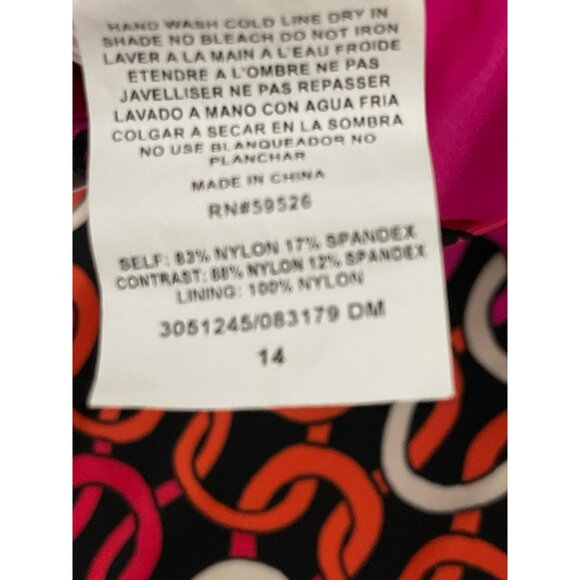 Trina Turk $172 Echo Gold Strap One Piece Swimsuit Bathing Suit Sz 14 NWT - Picture 6 of 8